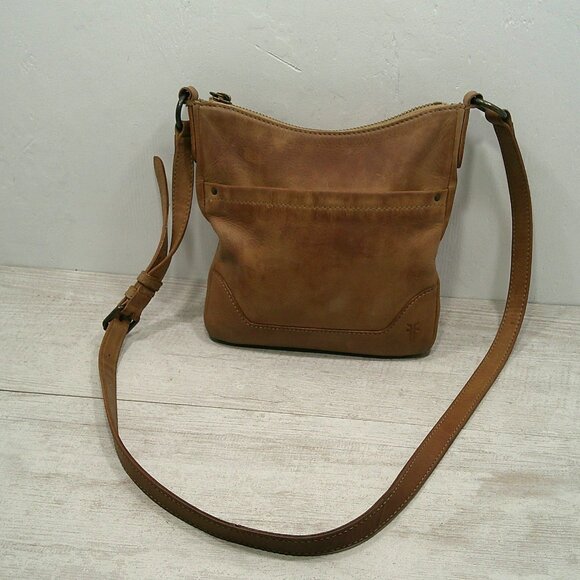 Frye Tan Italian Leather Melissa Swing Pack Western Bag | Purse | Pocket Book - Picture 1 of 11